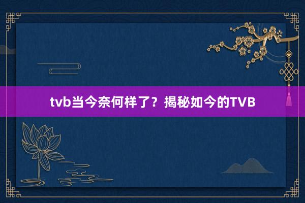 tvb当今奈何样了？揭秘如今的TVB